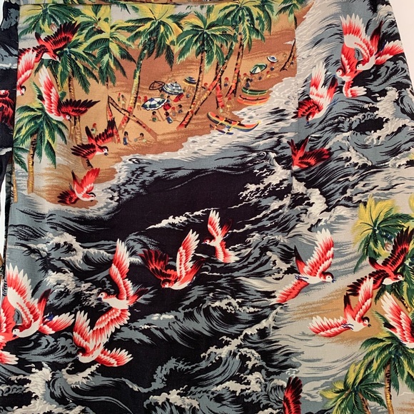 SOLD Vintage Tropical Print Mini Wrap Skirt - Picture 4 of 6